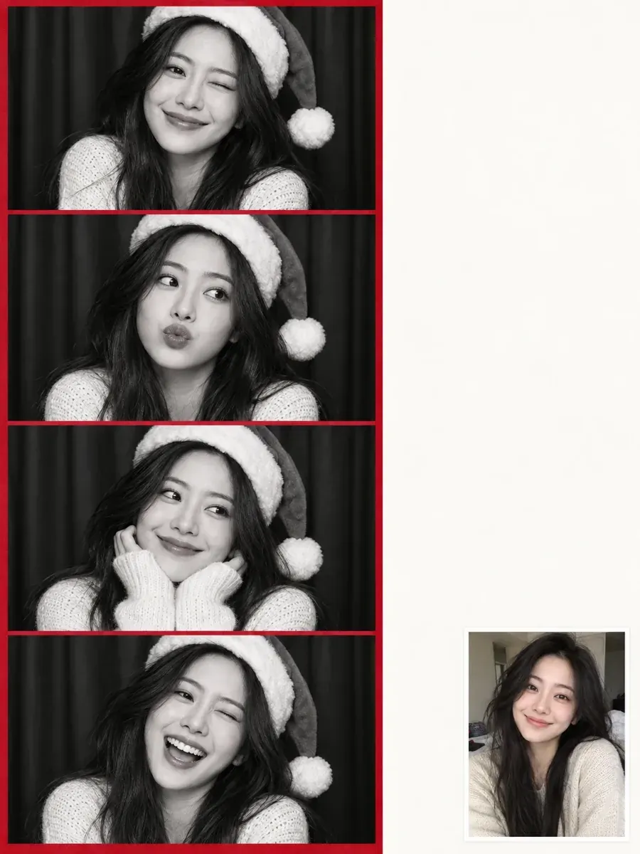 Christmas card prompt result: Old Photo Booth Strip