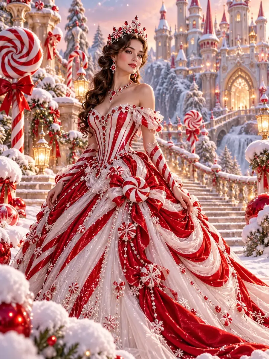 Christmas photo prompt result: Candy Cane Princess