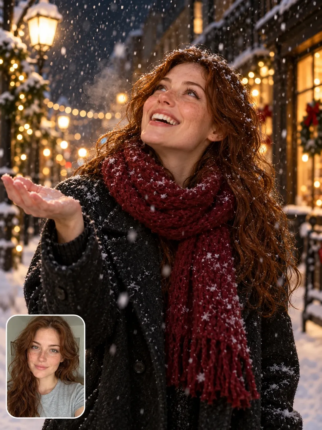 Christmas photo prompt result: Catch Snowflakes at Night